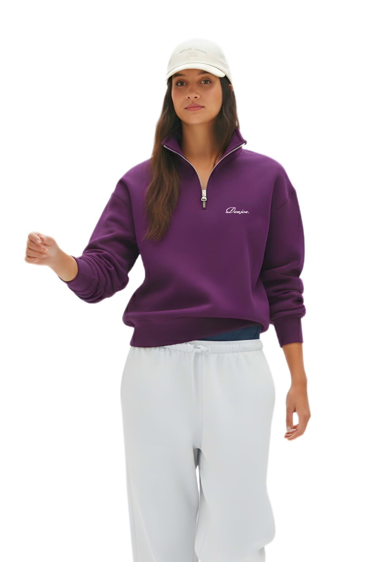 Dark Purple Quarter-zip Boxy Fit Unisex
