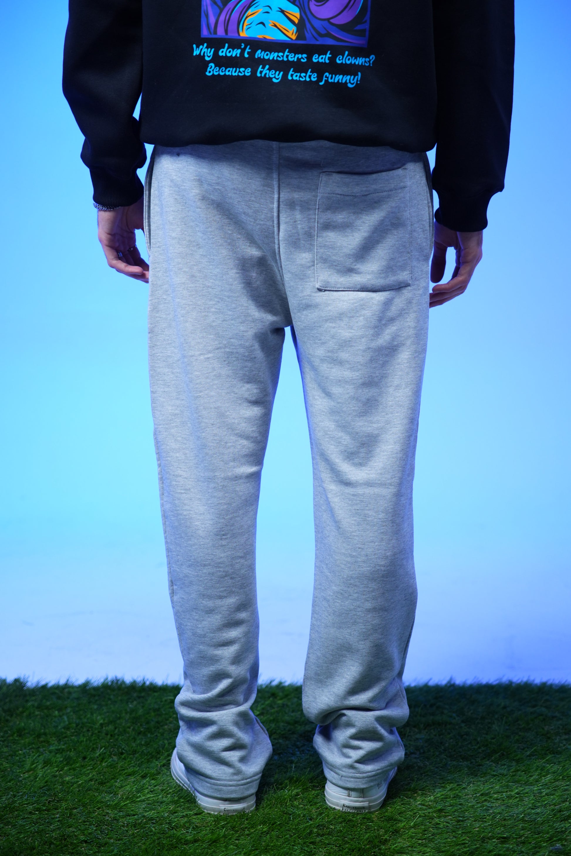 Unisex Plain Sweatpants Light Gray - Denjoe
