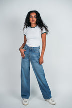 Relaxed Jeans Regular Waist - Mid-Blue