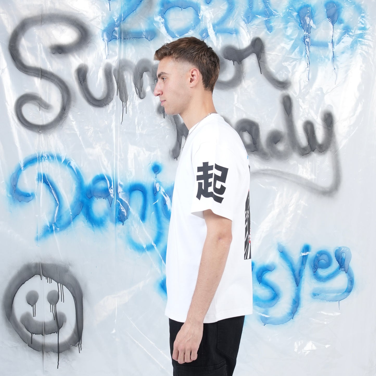 “fall seven times, stand up eight” Printed Oversized Tee - Denjoe