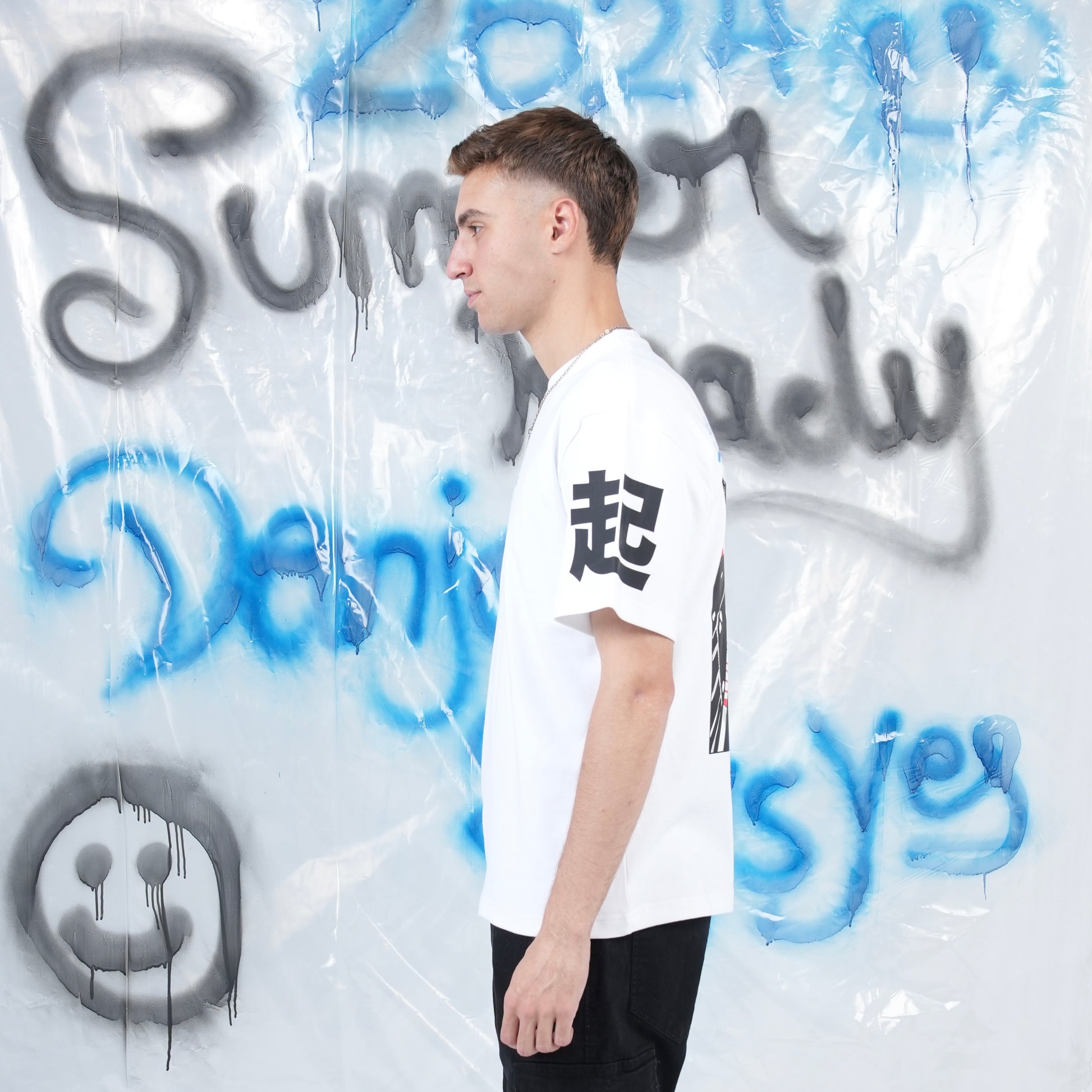 “fall seven times, stand up eight” Printed Oversized Tee - Denjoe