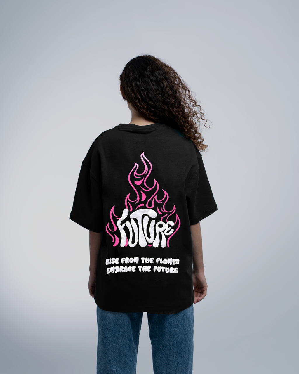 Future Flames OVERSIZED TEE - Black