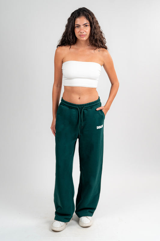 Dark Green Sweatpants Unisex Loose Fit