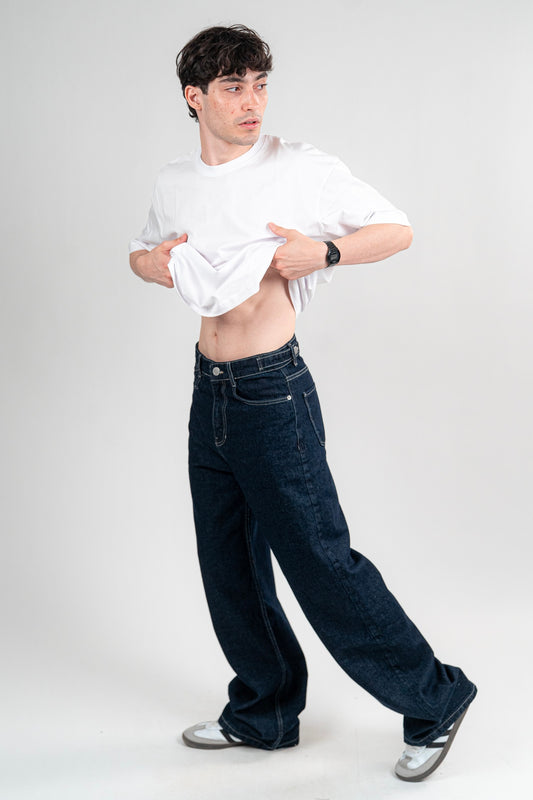DARK NAVY BAGGY JEANS UNISEX