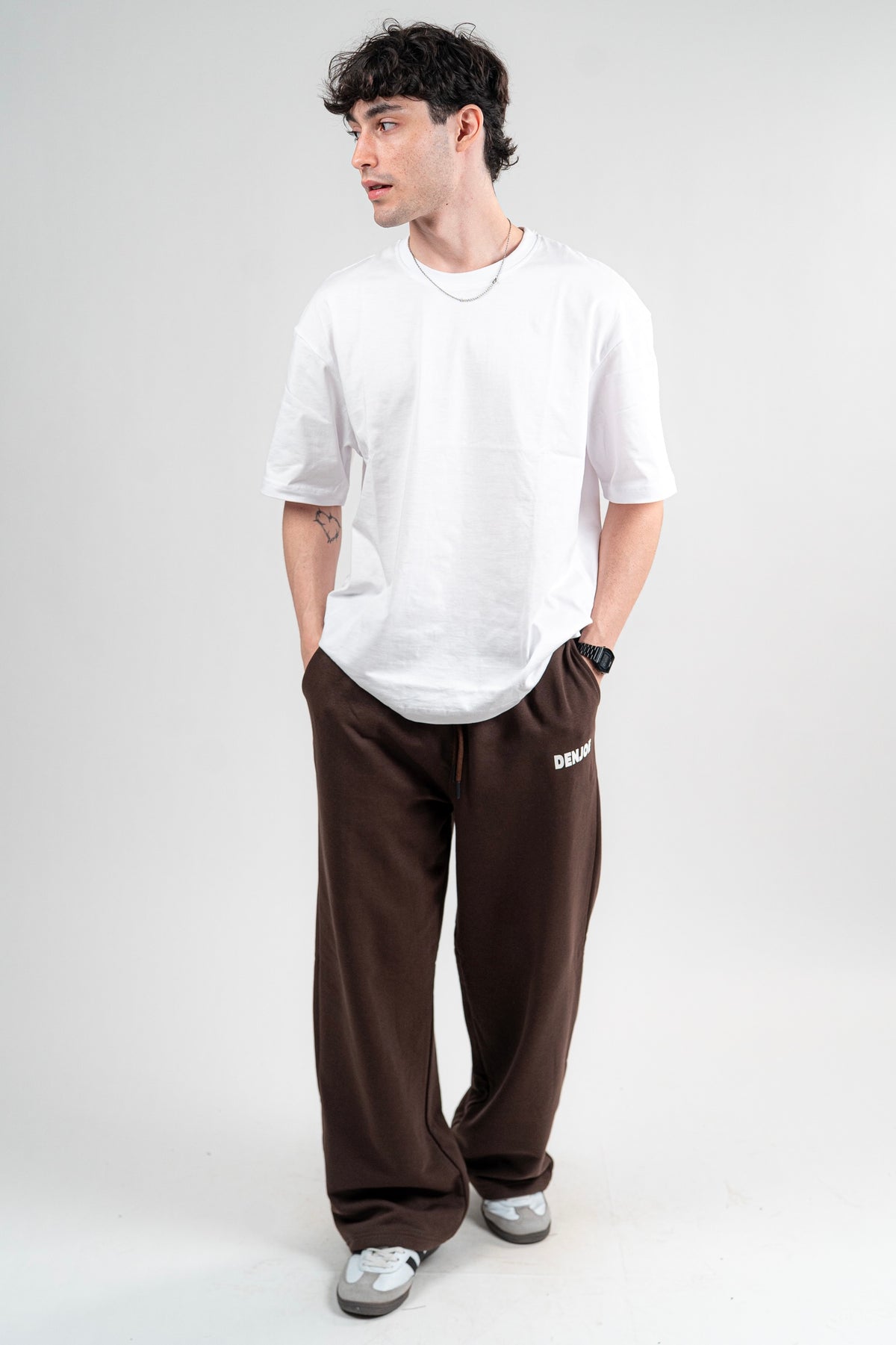 Brown Sweatpants Unisex Loose Fit