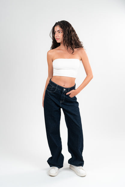 DARK NAVY BAGGY JEANS UNISEX