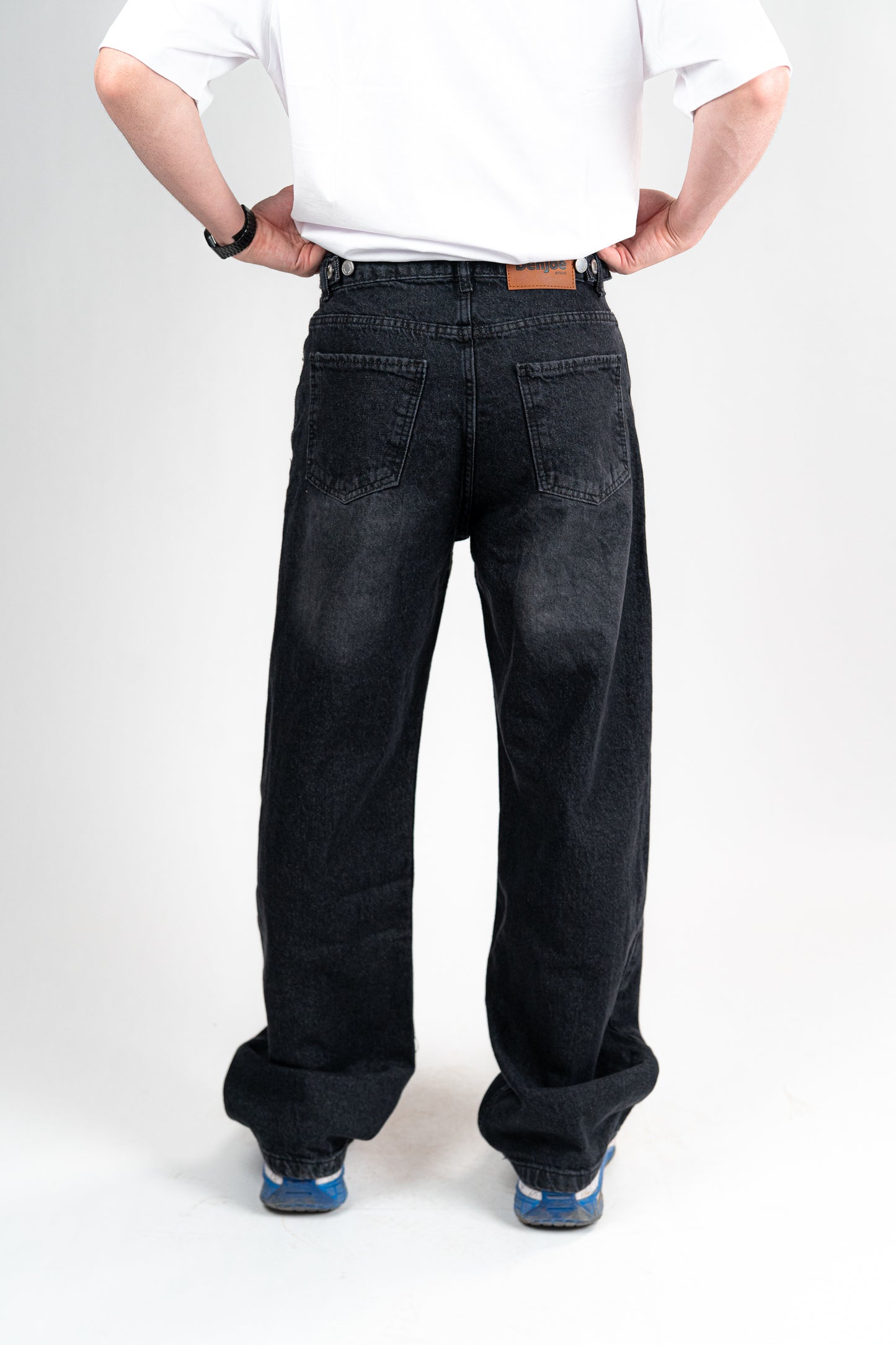FADDED BLACK BAGGY JEANS UNISEX