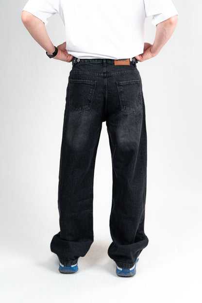 FADDED BLACK BAGGY JEANS UNISEX