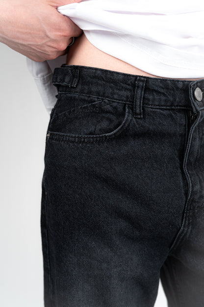 FADDED BLACK BAGGY JEANS UNISEX