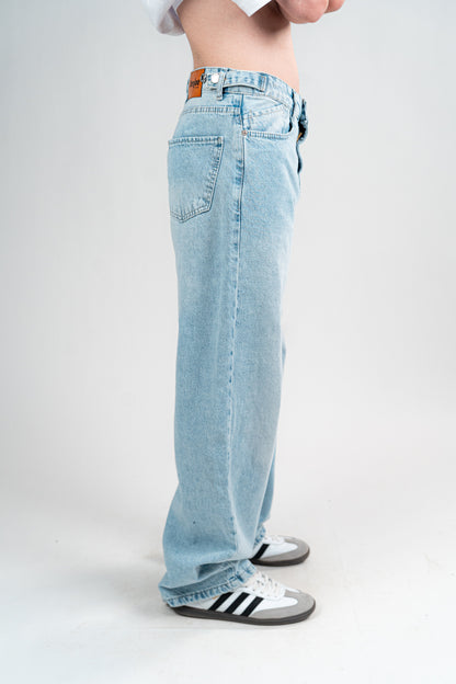 PALE INDIGO BAGGY JEANS UNISEX
