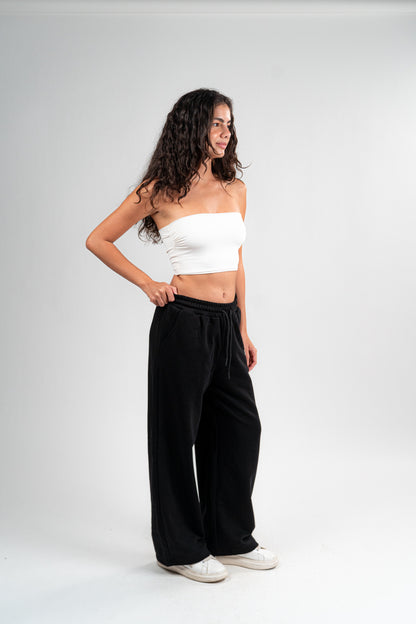 Black Sweatpants Unisex Loose Fit