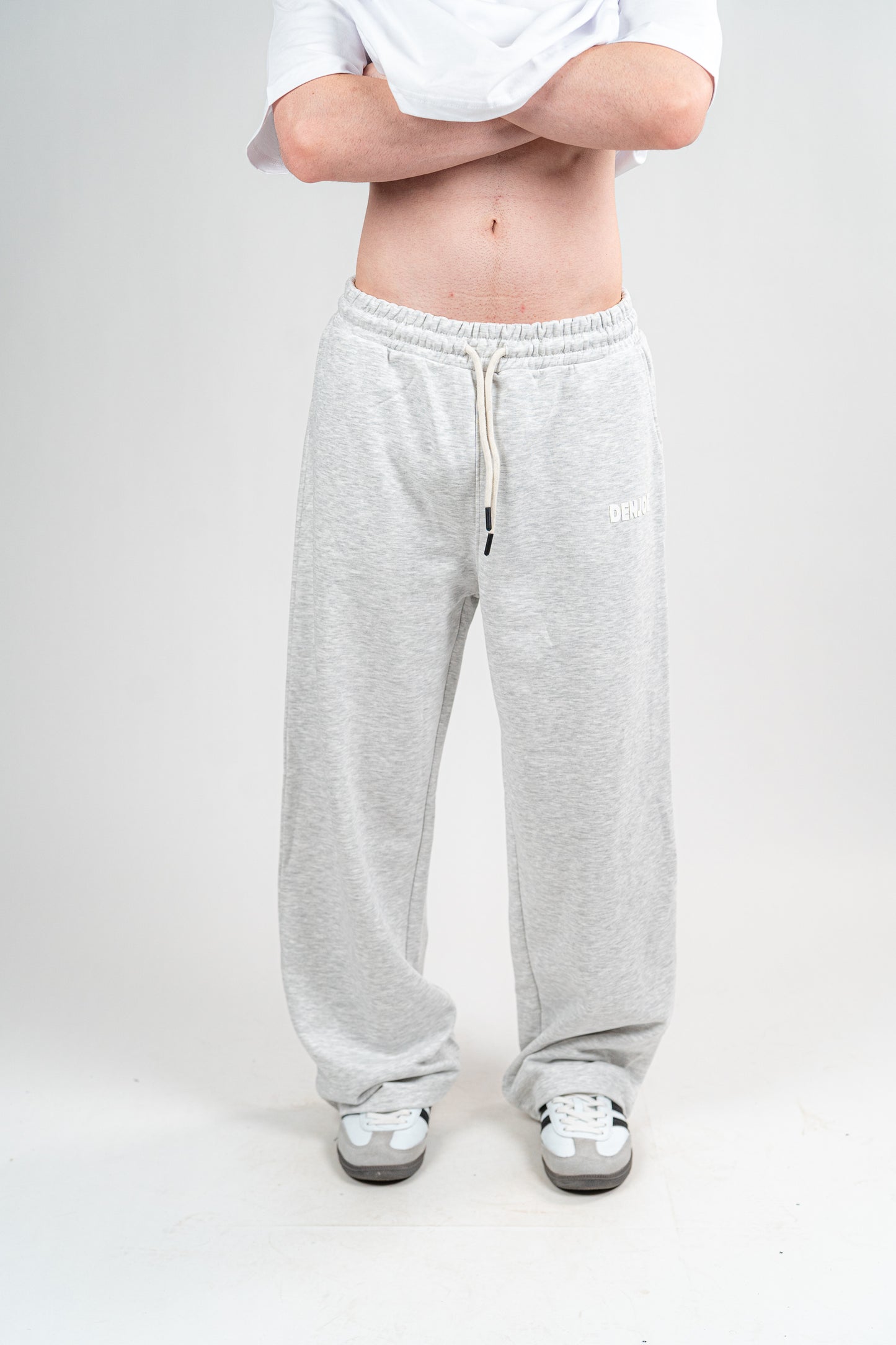 Light Grey Sweatpants Unisex Loose Fit