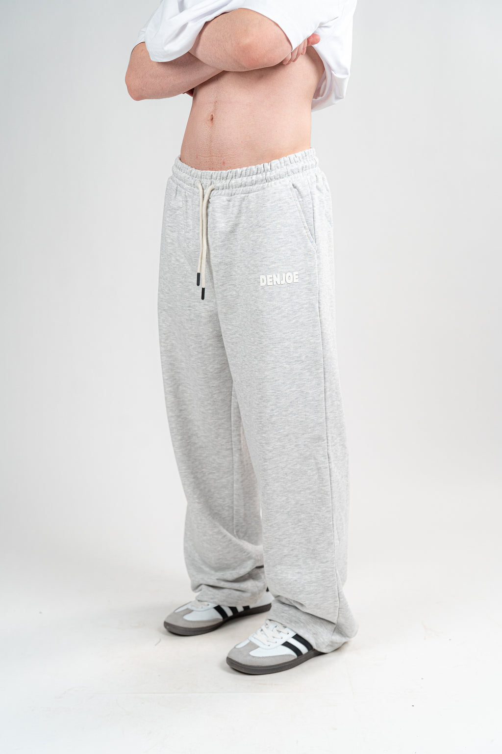 Light Grey Sweatpants Unisex Loose Fit