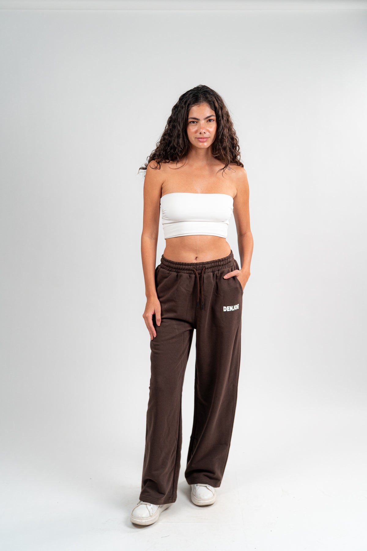 Brown Sweatpants Unisex Loose Fit