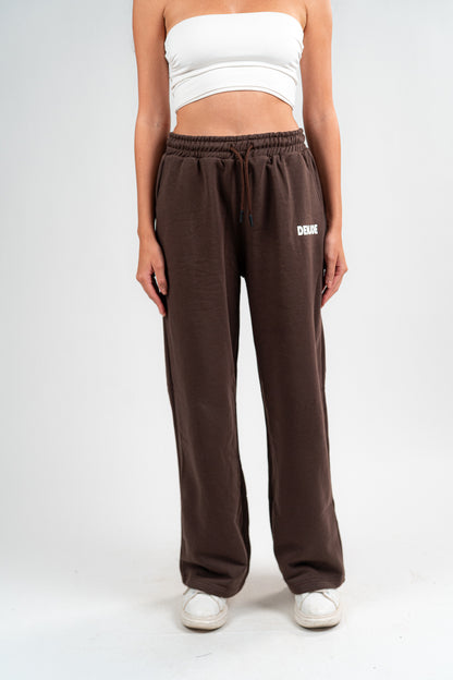 Brown Sweatpants Unisex Loose Fit