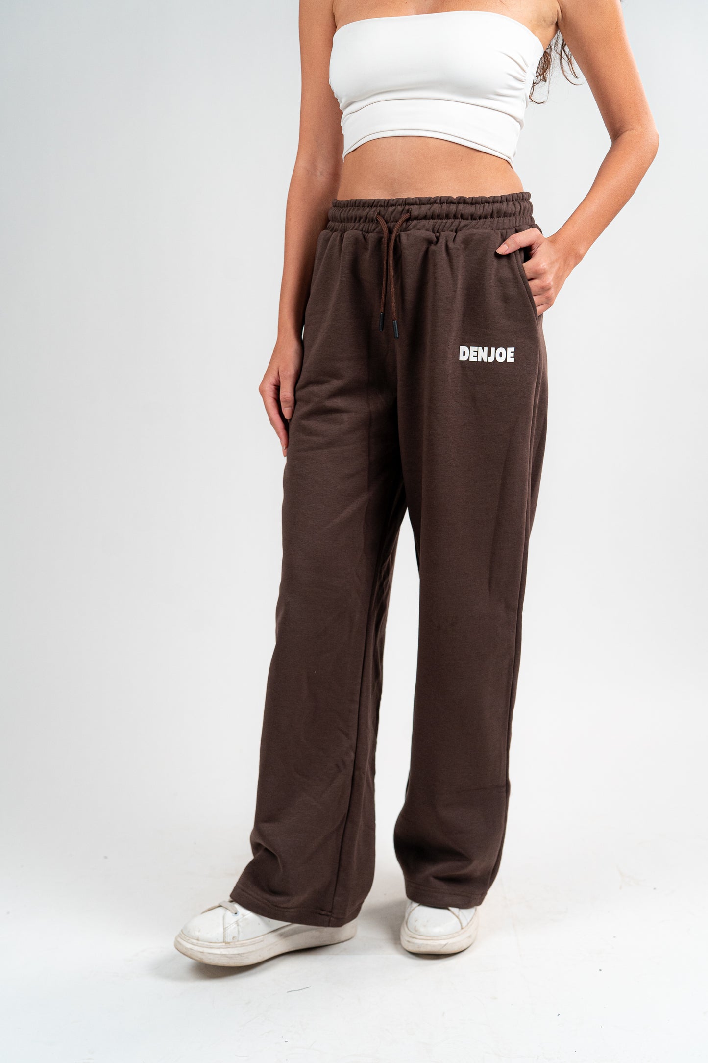 Brown Sweatpants Unisex Loose Fit