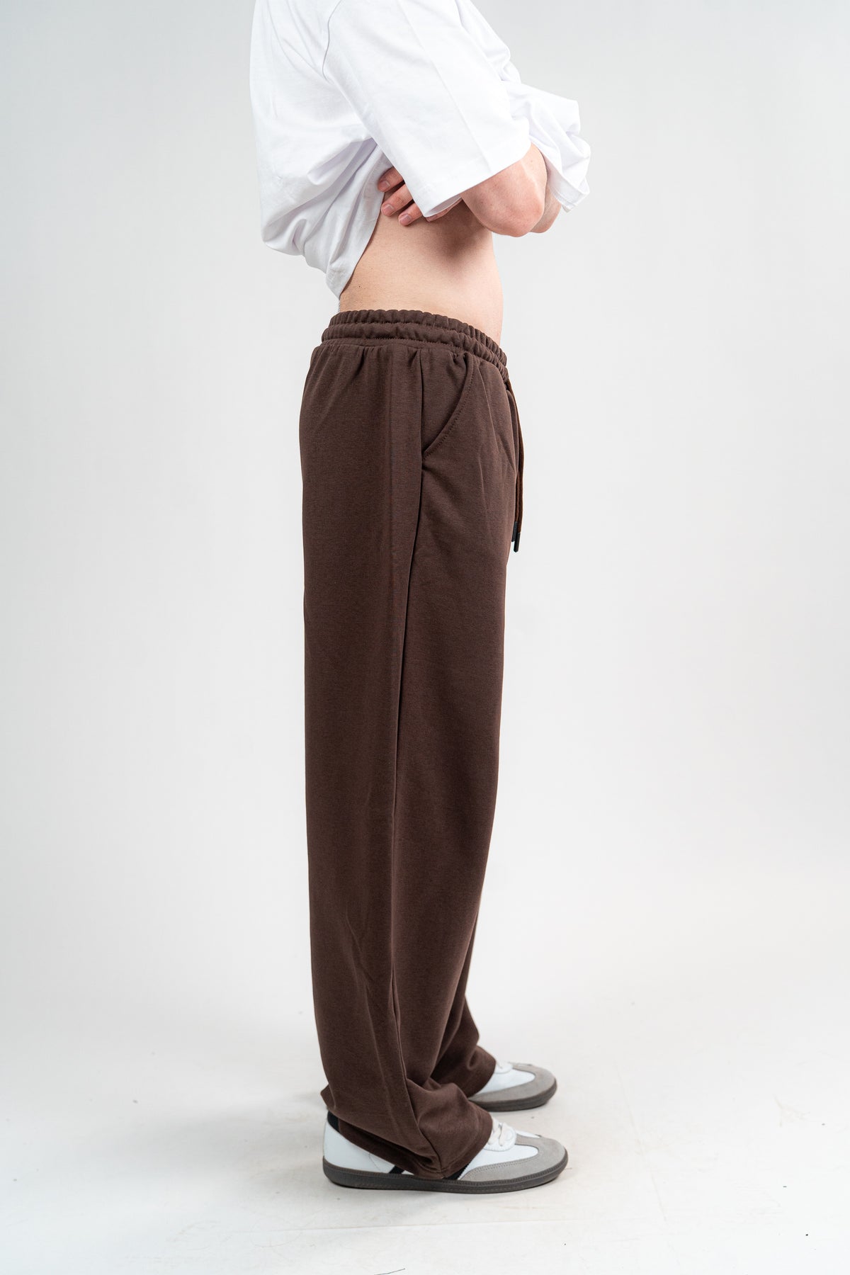 Brown Sweatpants Unisex Loose Fit