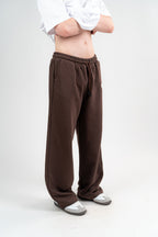 Brown Sweatpants Unisex Loose Fit