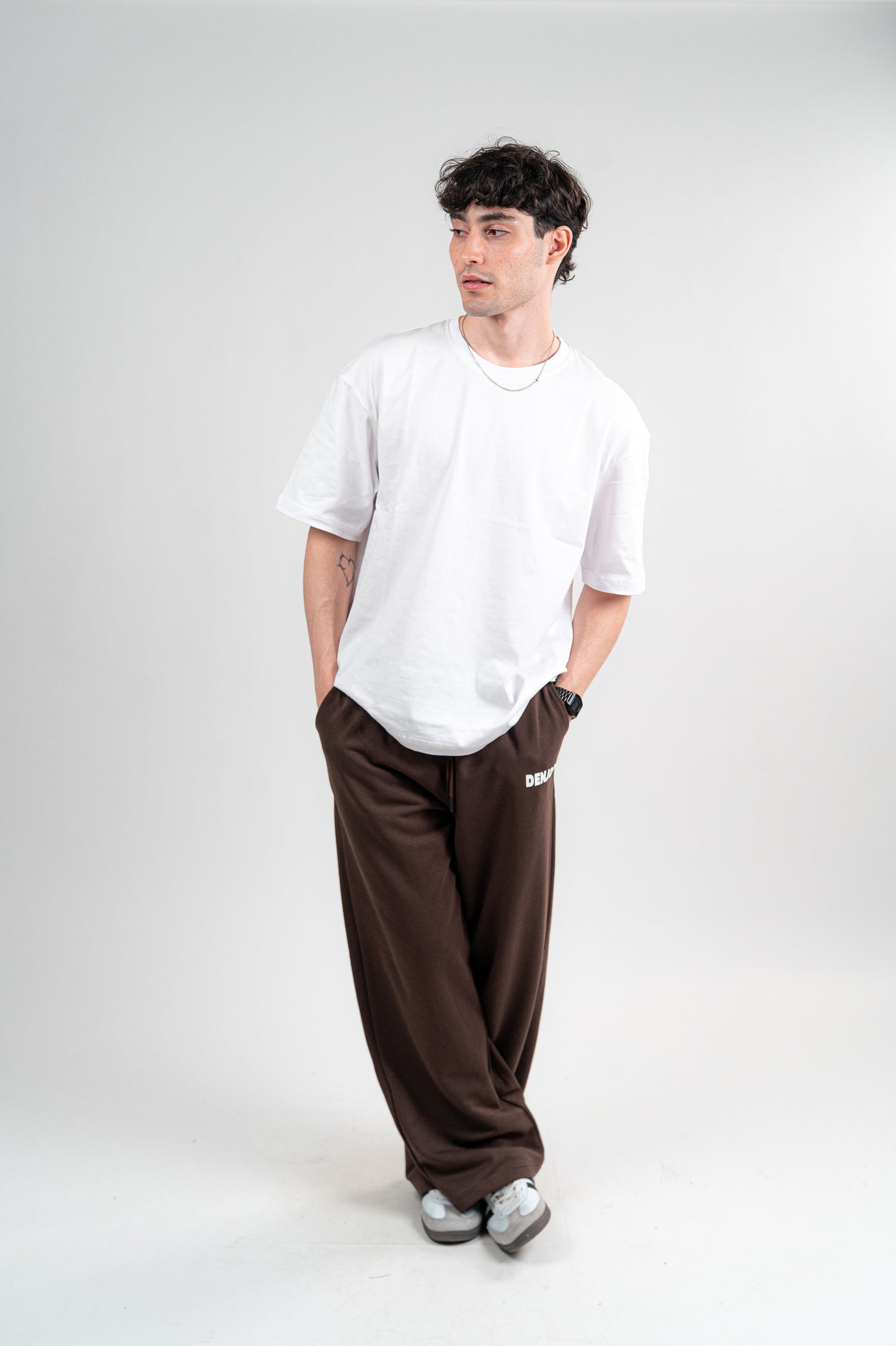 Brown Sweatpants Unisex Loose Fit