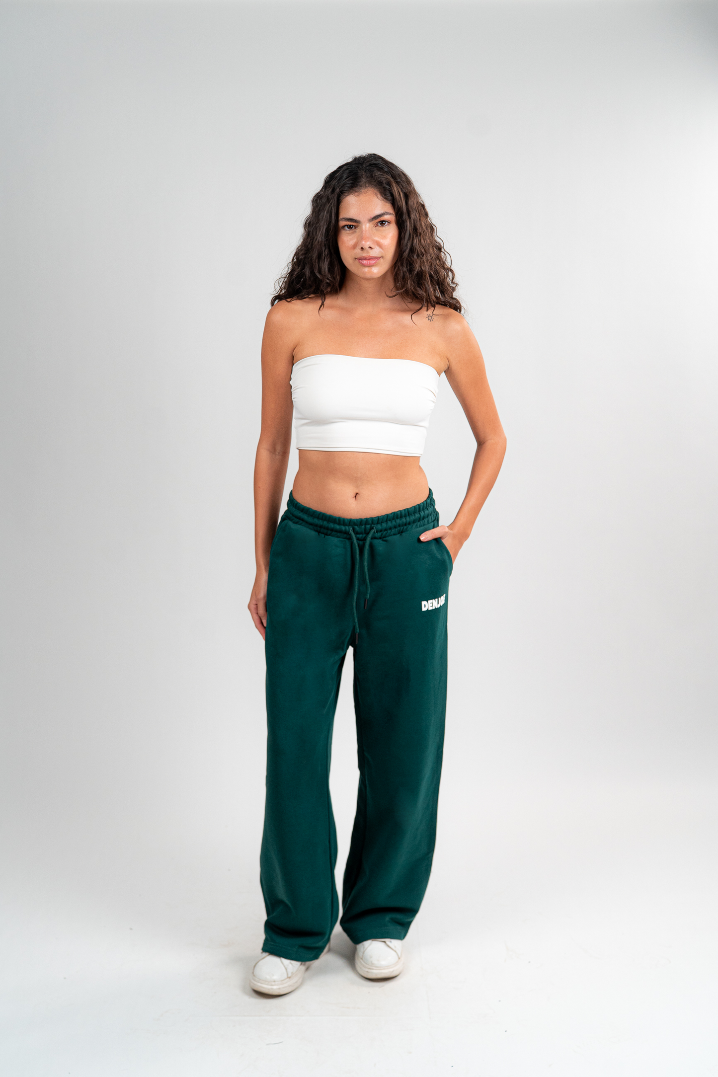 Dark Green Sweatpants Unisex Loose Fit