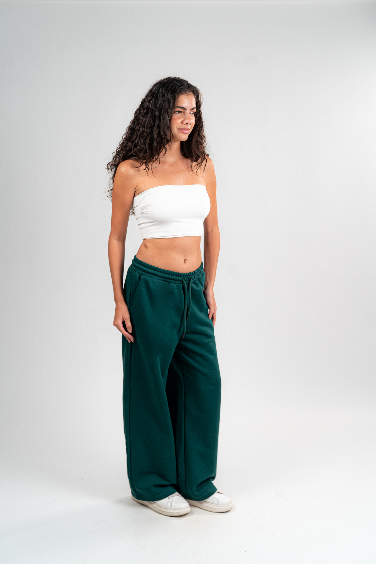 Dark Green Sweatpants Unisex Loose Fit