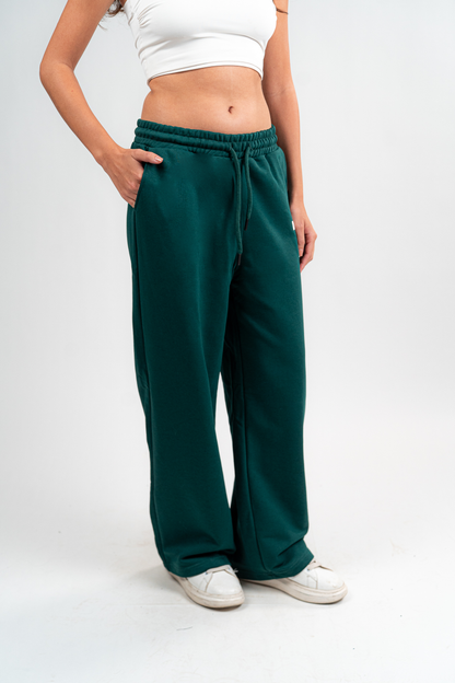 Dark Green Sweatpants Unisex Loose Fit