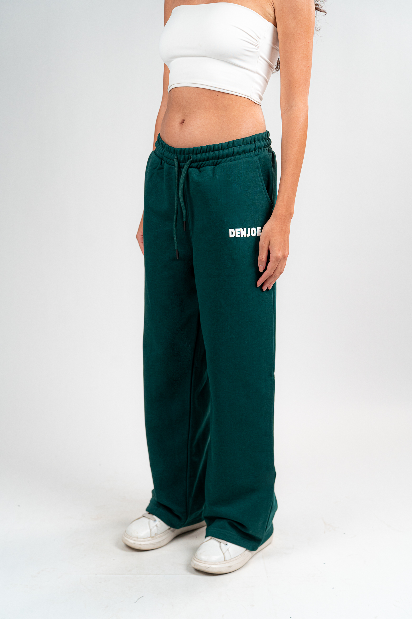 Dark Green Sweatpants Unisex Loose Fit