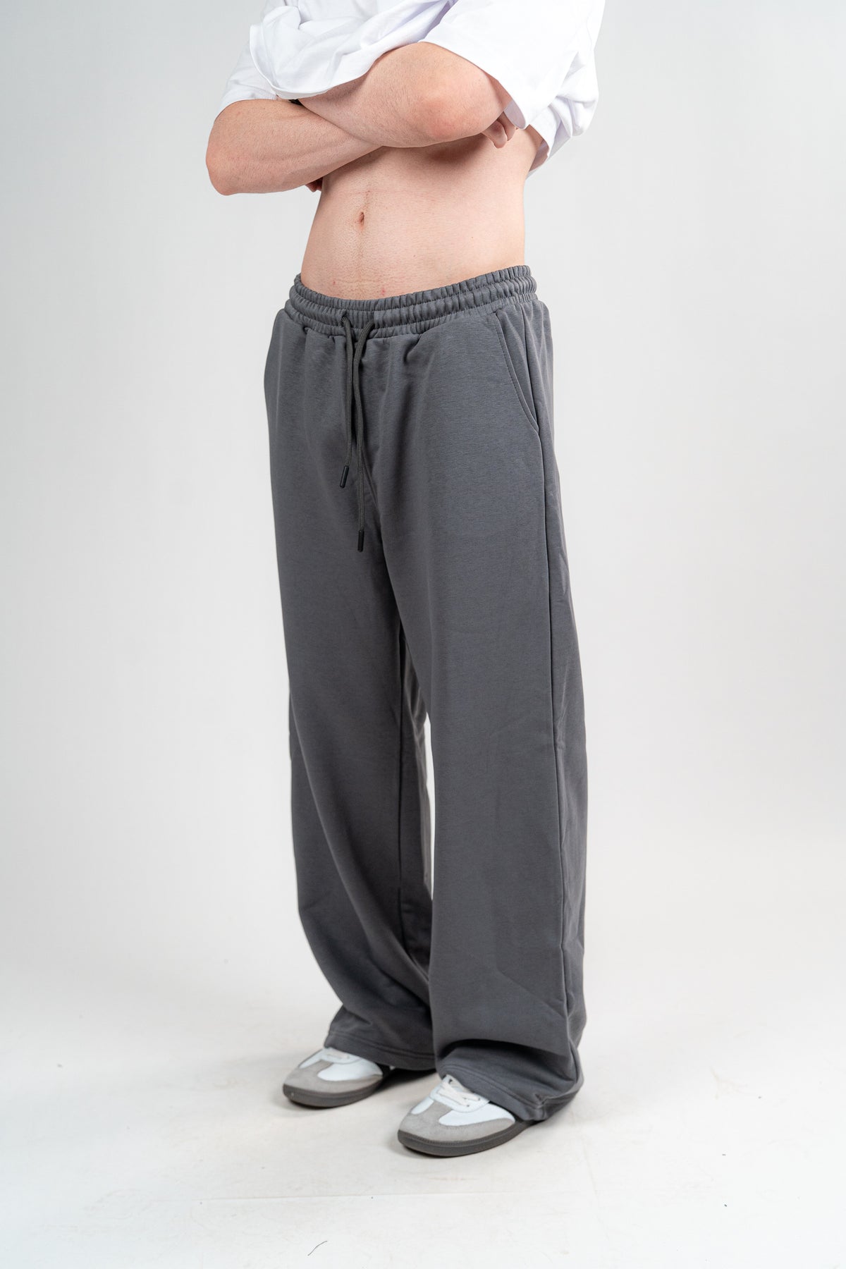 Dark Grey Sweatpants Unisex Loose Fit