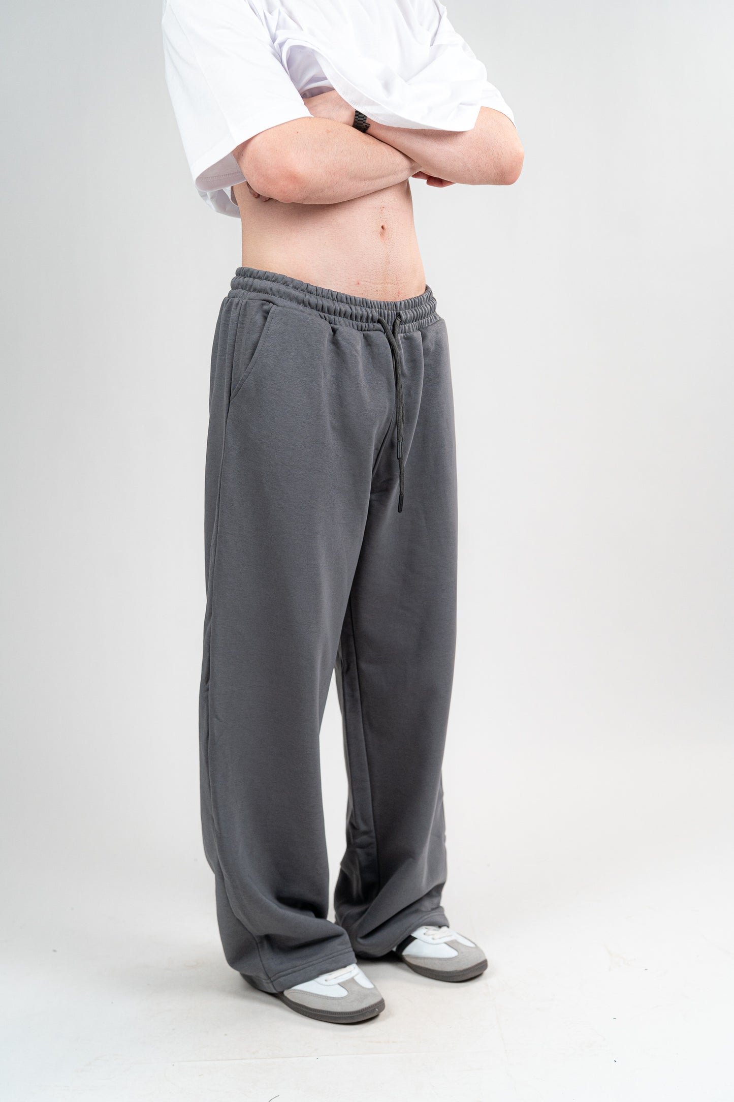Dark Grey Sweatpants Unisex Loose Fit
