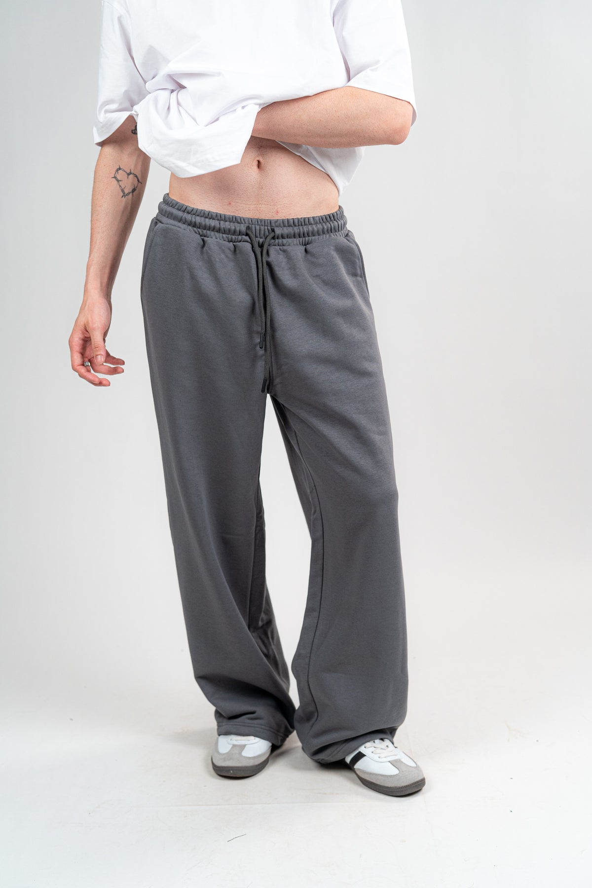 Dark Grey Sweatpants Unisex Loose Fit