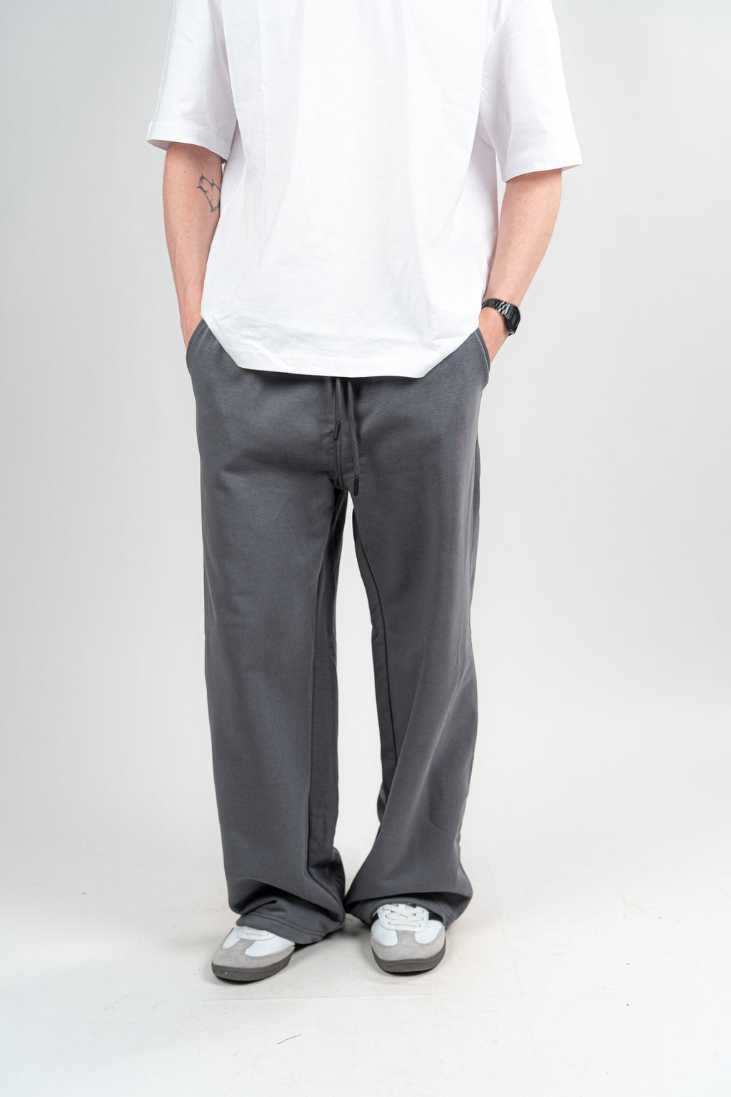 Dark Grey Sweatpants Unisex Loose Fit