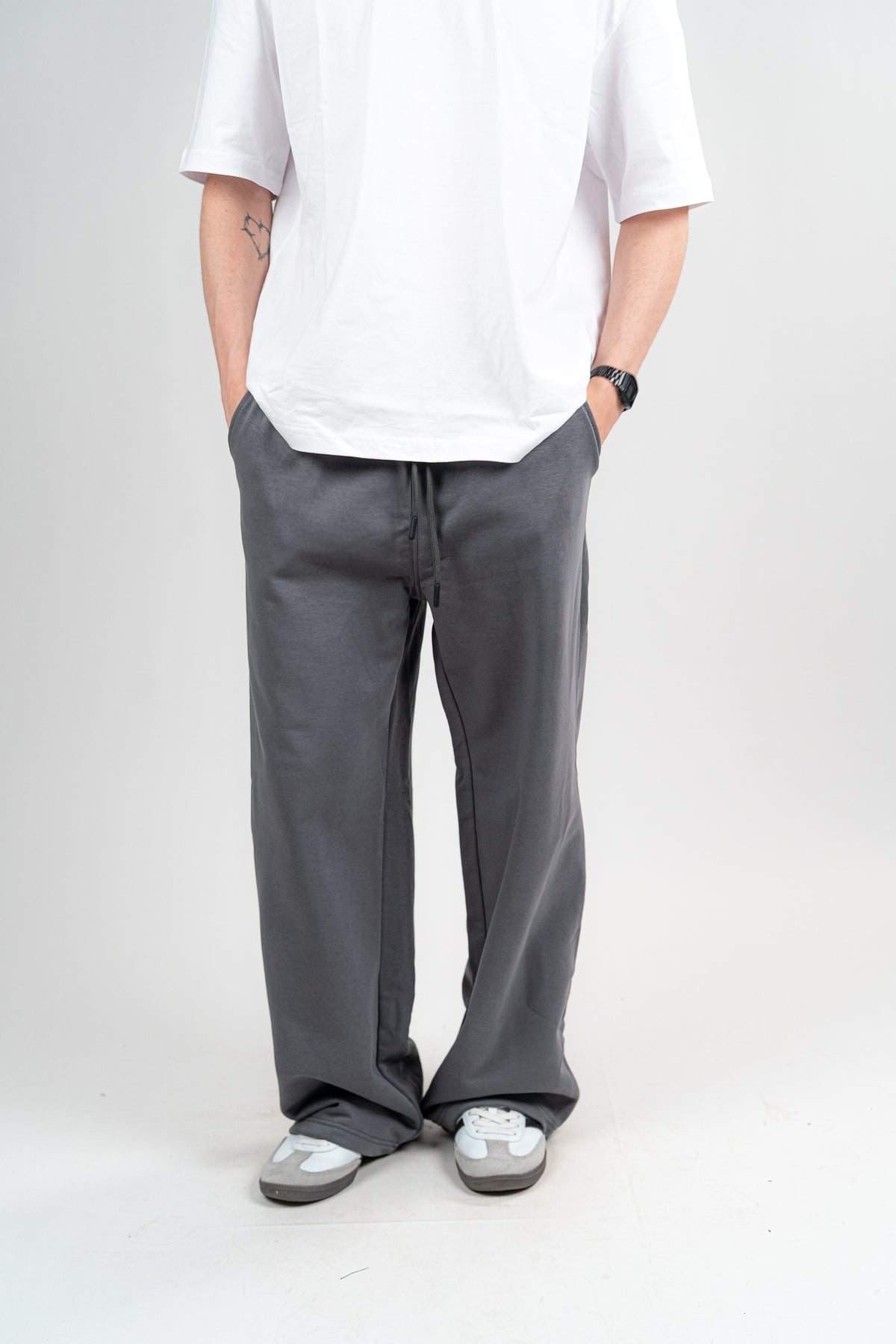 Dark Grey Sweatpants Unisex Loose Fit