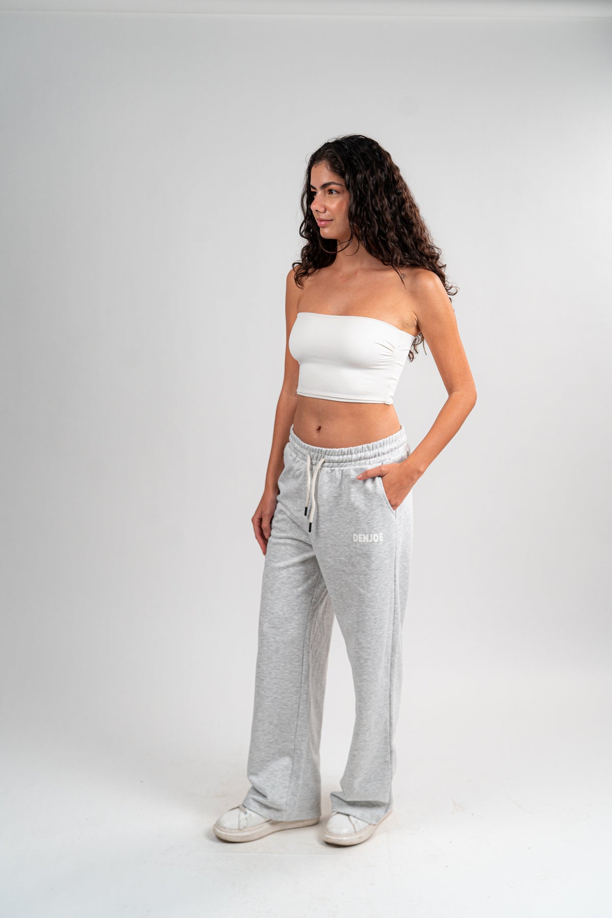 Light Grey Sweatpants Unisex Loose Fit