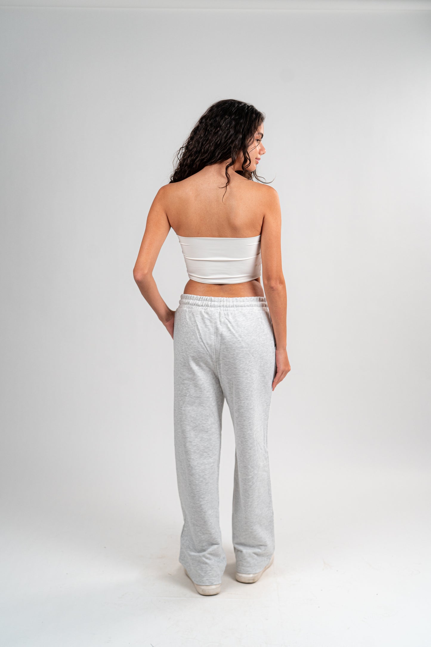 Light Grey Sweatpants Unisex Loose Fit