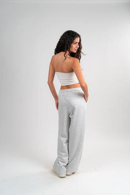 Light Grey Sweatpants Unisex Loose Fit