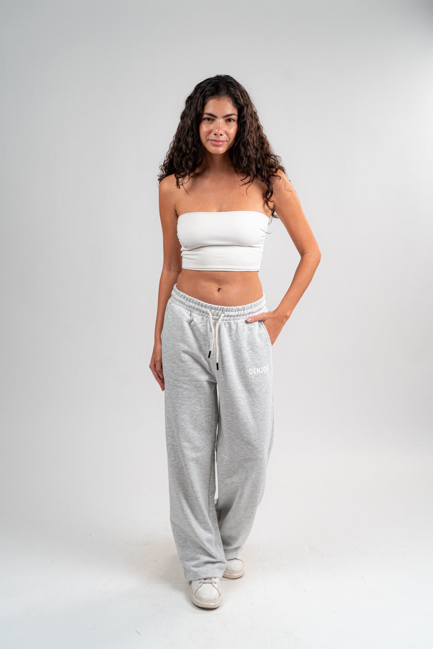 Light Grey Sweatpants Unisex Loose Fit