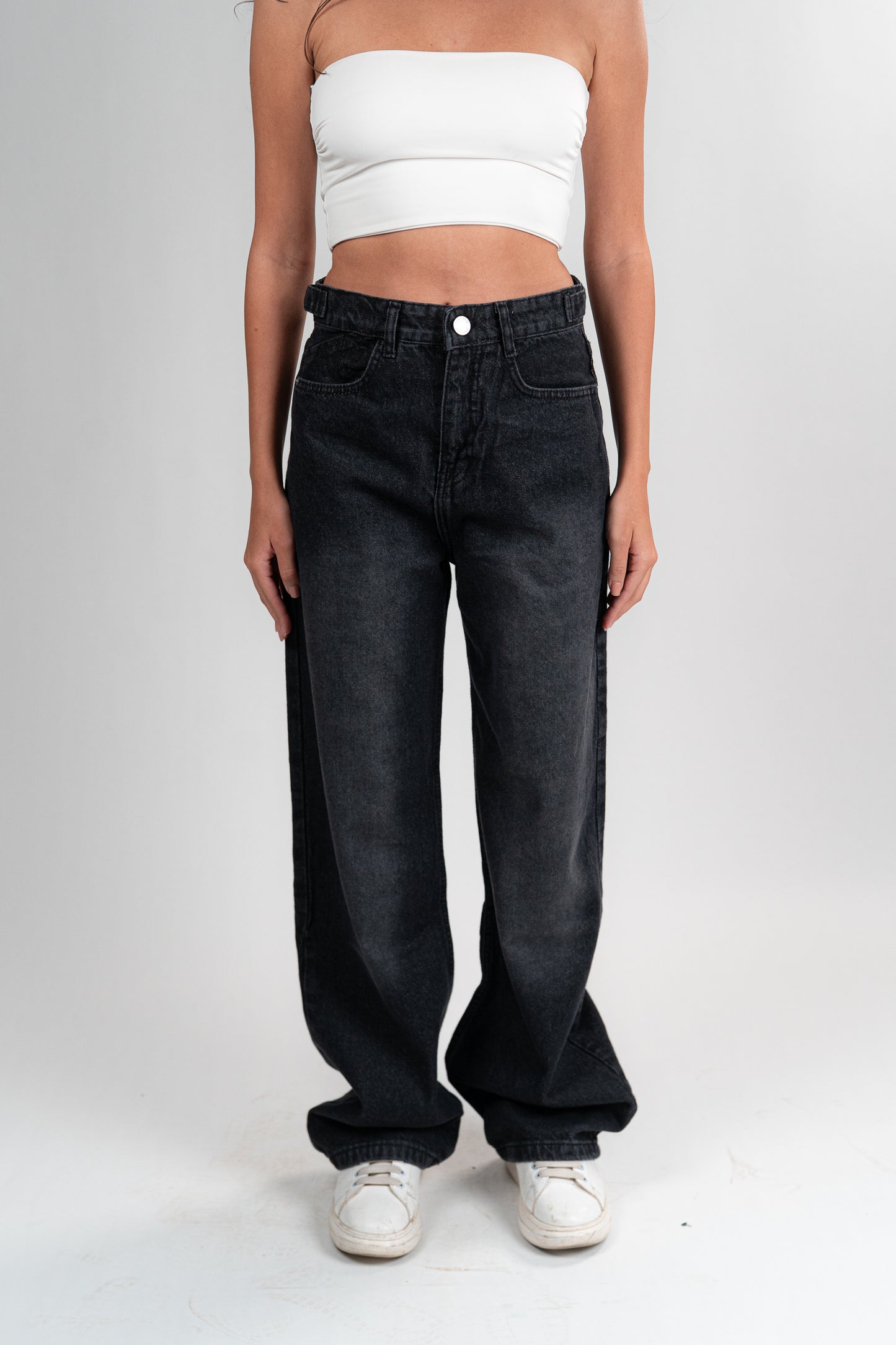 FADDED BLACK BAGGY JEANS UNISEX
