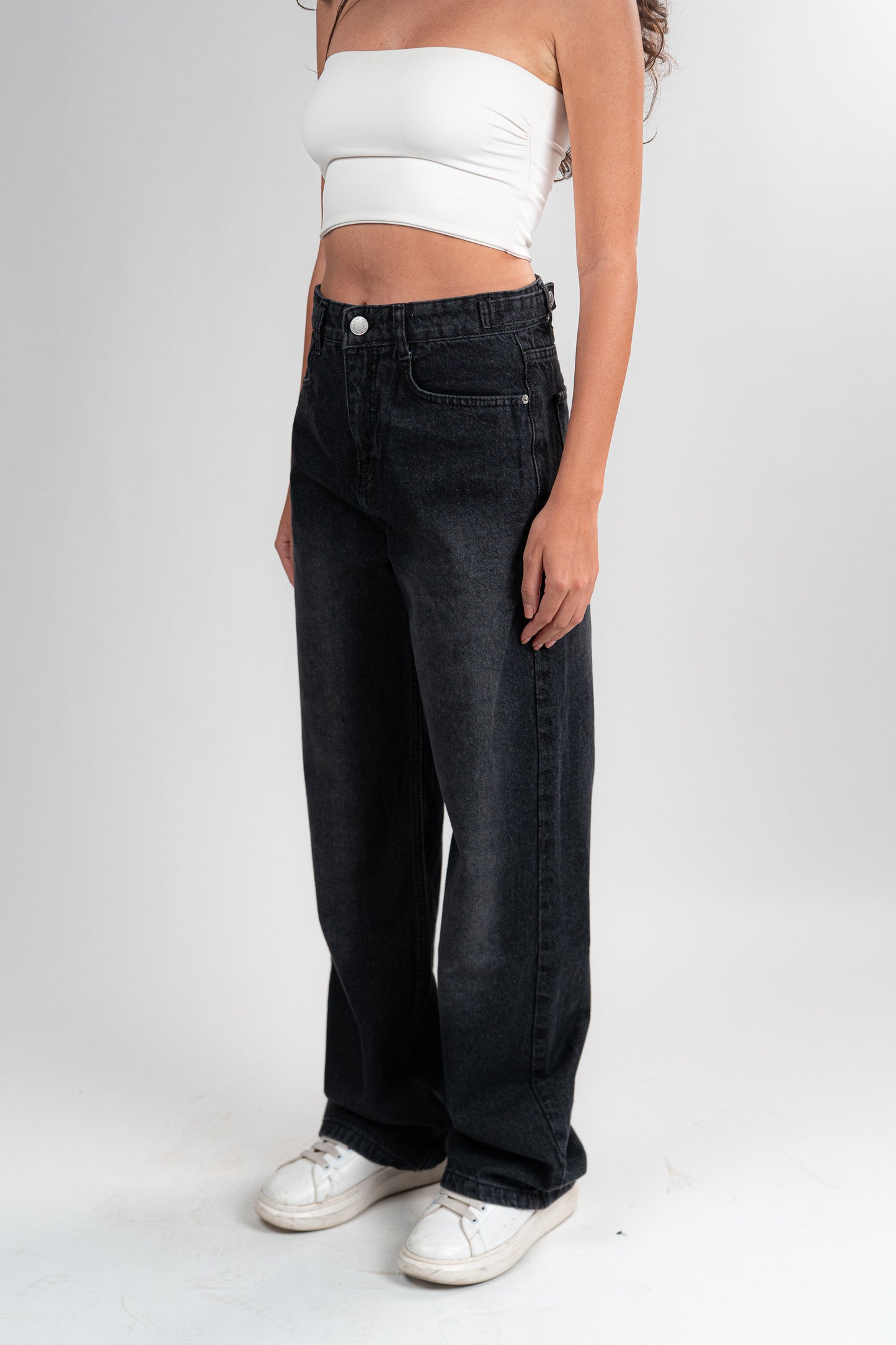 FADDED BLACK BAGGY JEANS UNISEX