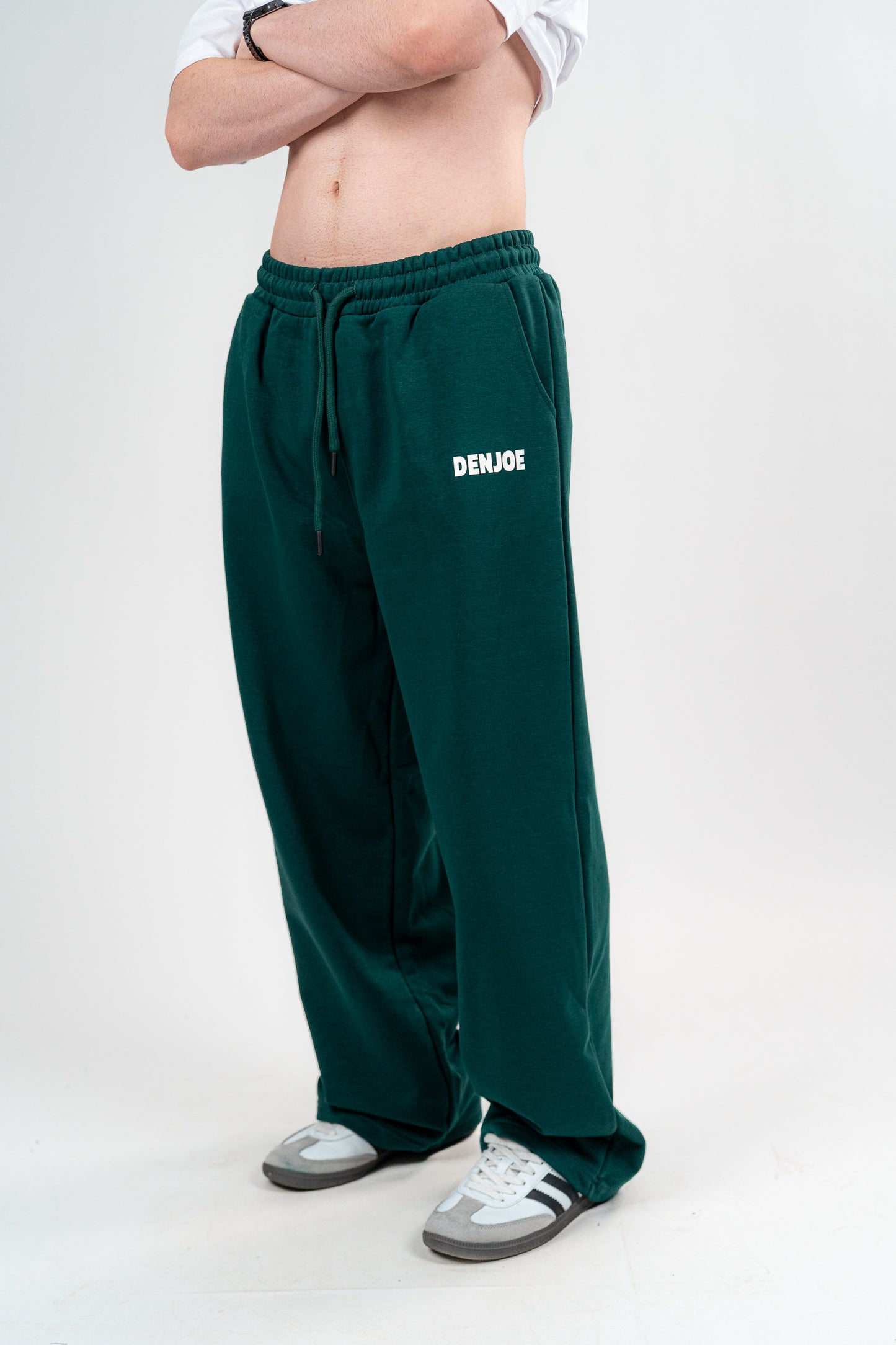 Dark Green Sweatpants Unisex Loose Fit