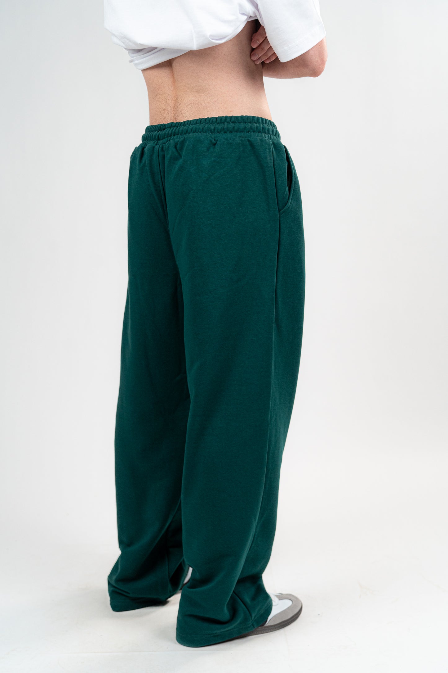 Dark Green Sweatpants Unisex Loose Fit