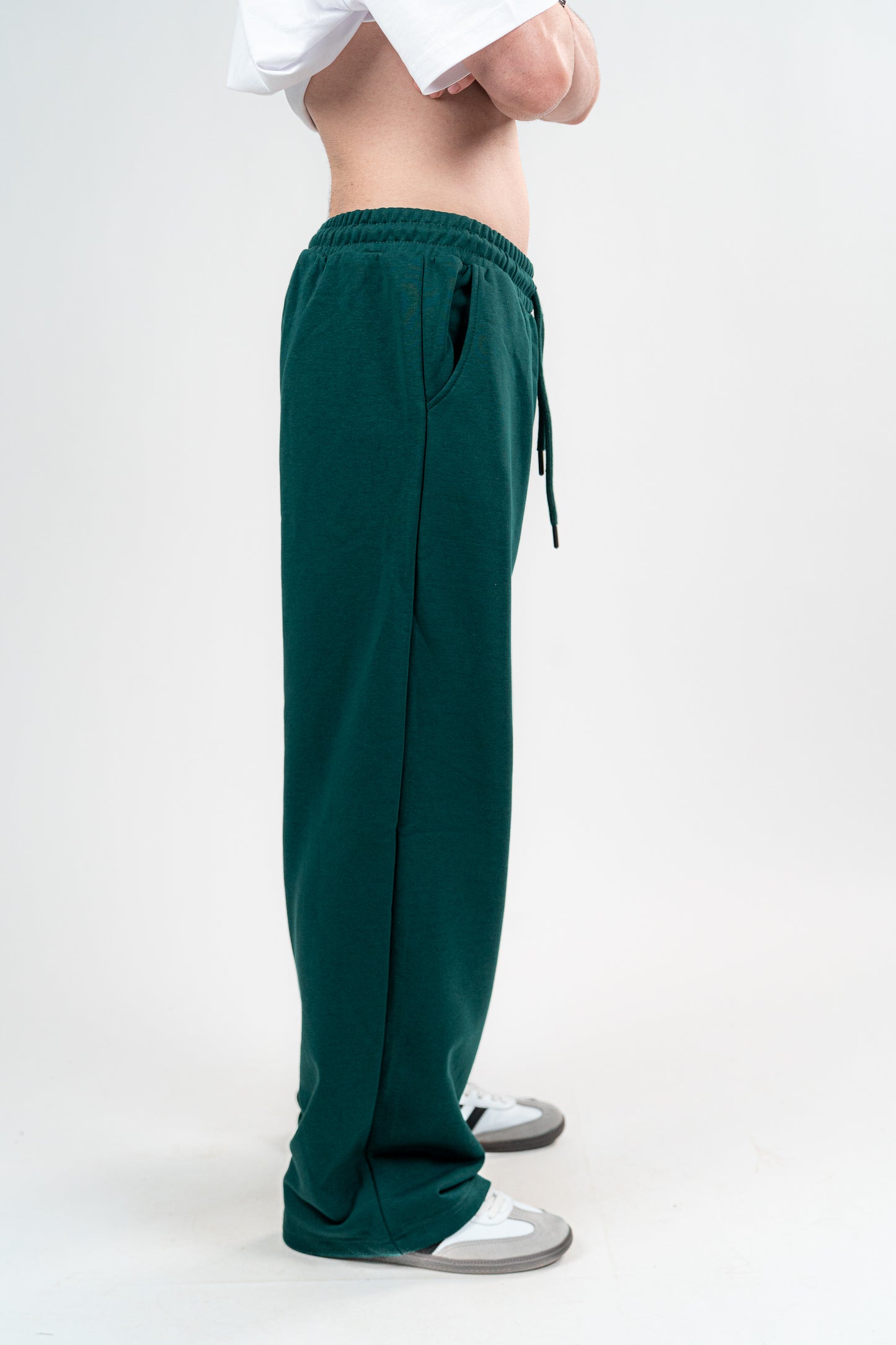 Dark Green Sweatpants Unisex Loose Fit