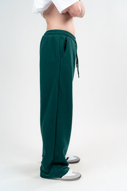 Dark Green Sweatpants Unisex Loose Fit