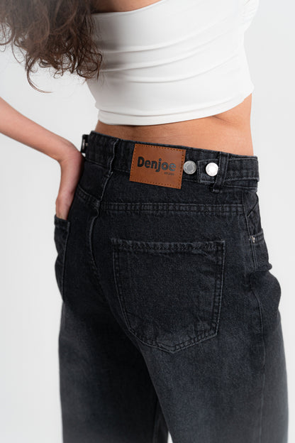 FADDED BLACK BAGGY JEANS UNISEX