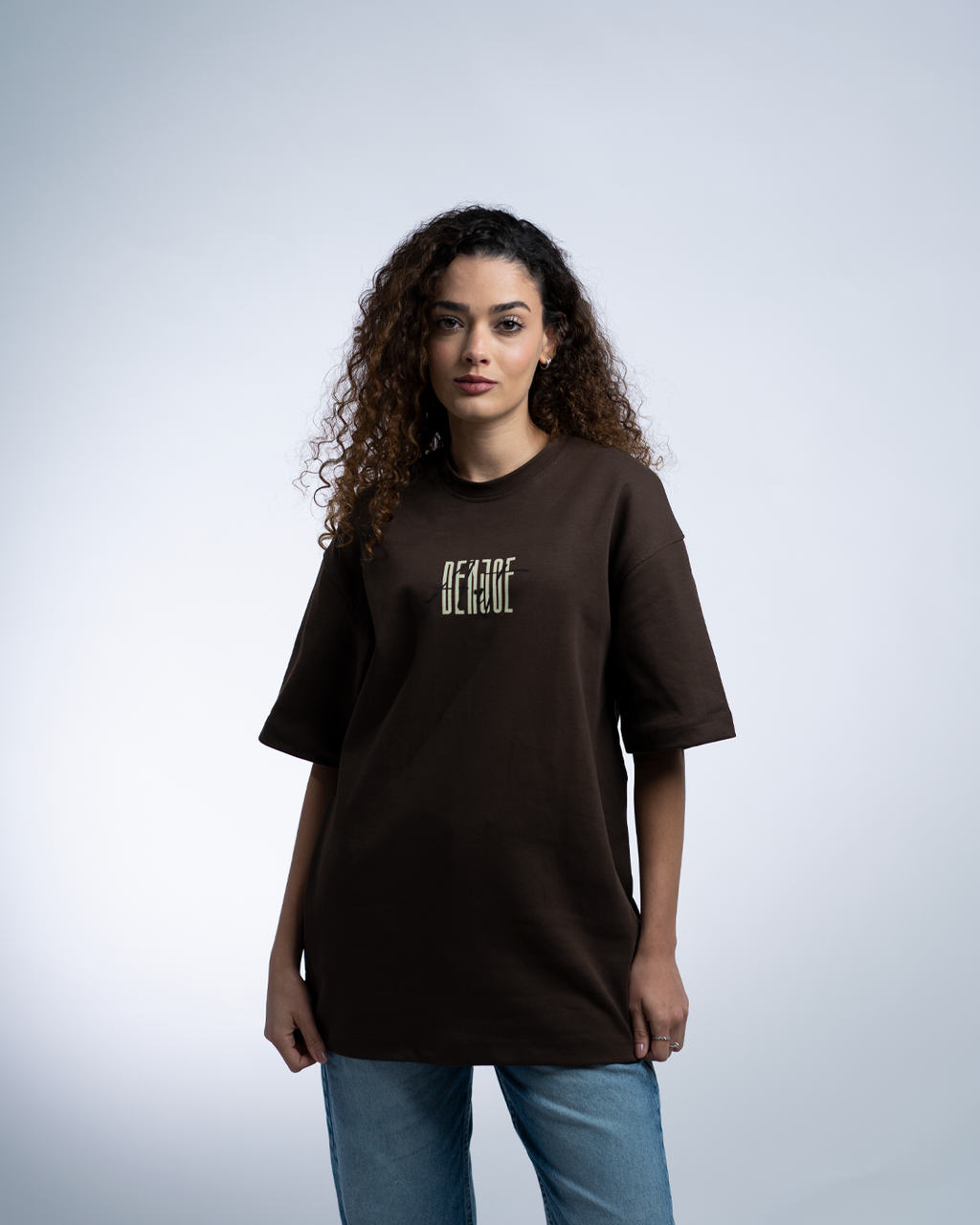 Broken Art OVERSIZED TEE - Brown
