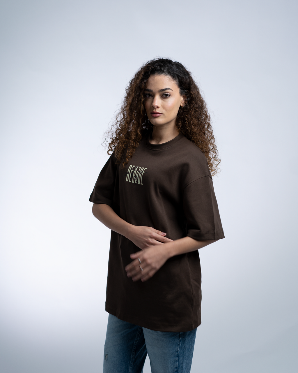 Broken Art OVERSIZED TEE - Brown
