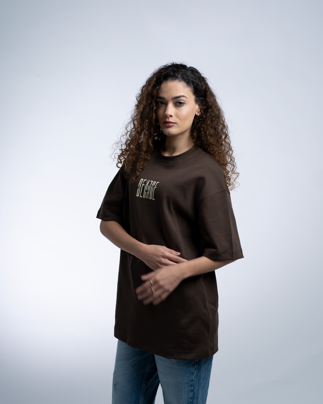 Broken Art OVERSIZED TEE - Brown