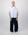 Short Sleeve Linen Shirt Boxy Fit - Sky Blue
