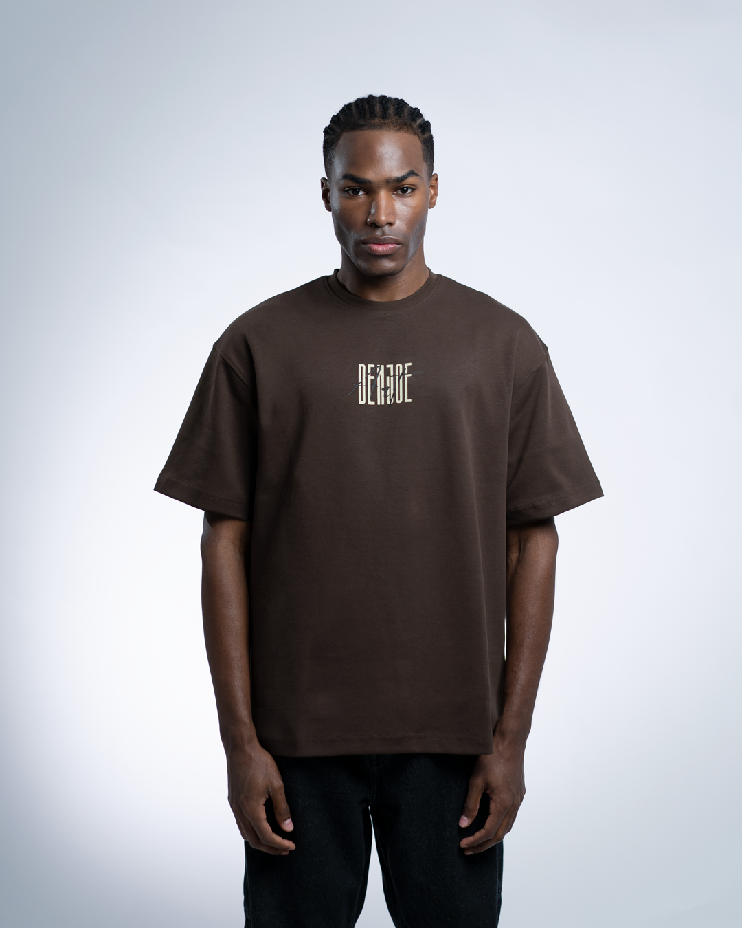 Broken Art OVERSIZED TEE - Brown