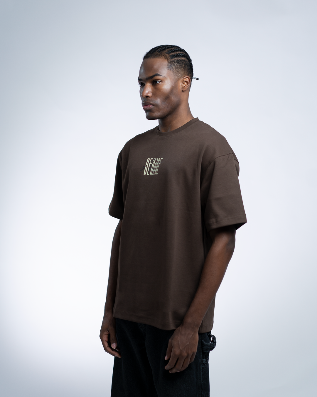 Broken Art OVERSIZED TEE - Brown