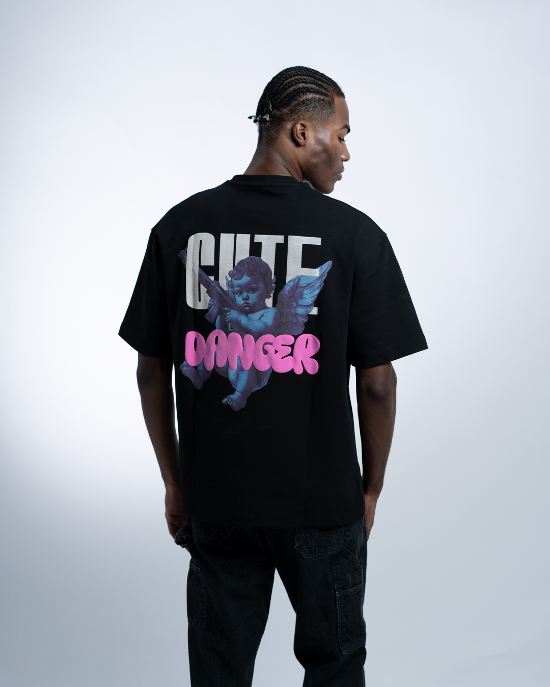 Cute Danger OVERSIZED TEE - Black